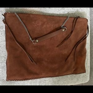 All Saints Suede Portfolio Purse/Tote